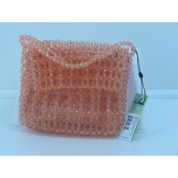 Sam Edelman Peach Acrylic Beaded Clutch Violet Mini Bag NWT - Picture 1 of 6